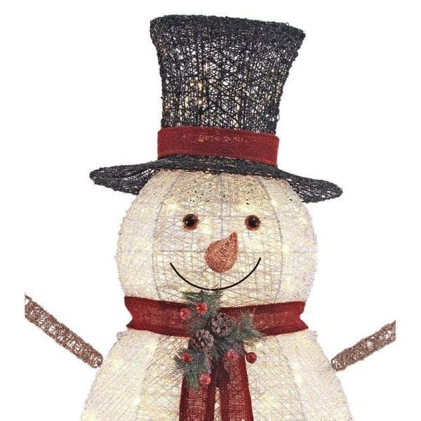 5 ft Warm White LED Snowman Holiday Yard Decoration