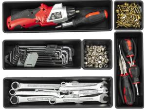 Tool Box Organizer Tray Divider Set, Expandable LarToolbox StoraTray Kit, Rolling Tool Chest Drawer Bins, Hardware Screwdrivers Pliers Organization, 2pcs low profile Trays.