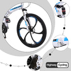 Hotwon 26in Folding Mountain Bike s 21 Speed Bicycle Full Suspension MTB Bikes