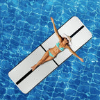 Murtisol Gymnastics Training Mats Exercise Mats Inflatable Tumbling Swimming Pool Mats Home Use/Training/Cheerleading/Yoga/Water Fun with Electric Pump Pink/Blue/Black Outdoor Indoor