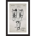 "Boxing Gloves 1923 Old Paper" Framed Painting Print