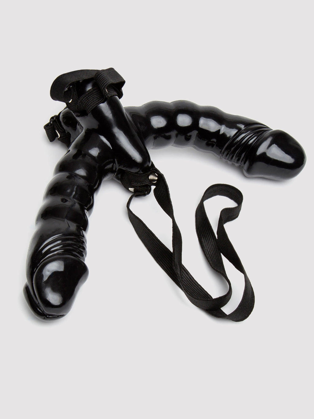 Fetish Fantasy Double Delight Vibrating Double Dildo Strap-On Set, Black