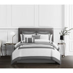 Chic Home Hortense Comforter And Quilt Set Hotel Collection  Fish Scale Pattern Bed In A Bag Grey, Twin - Twin