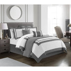 Chic Home Hortense Comforter And Quilt Set Hotel Collection  Fish Scale Pattern Bed In A Bag Grey, Twin - Twin