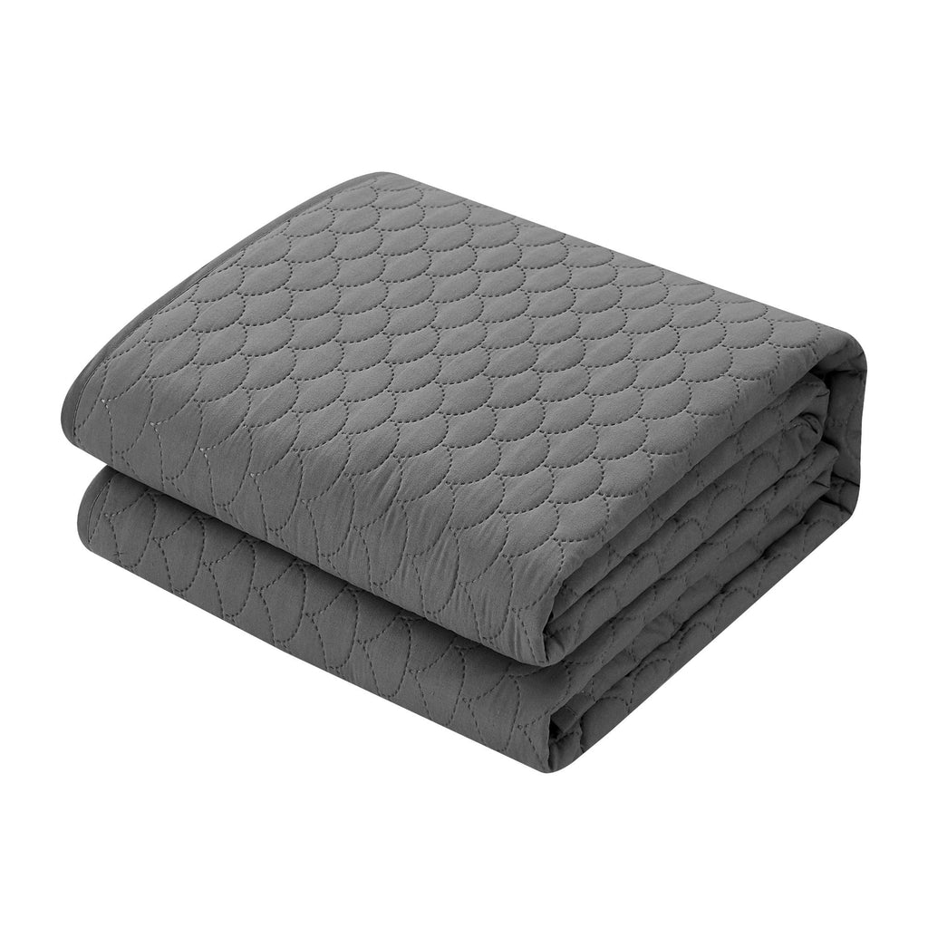 Chic Home Hortense Comforter And Quilt Set Hotel Collection  Fish Scale Pattern Bed In A Bag Grey, Twin - Twin