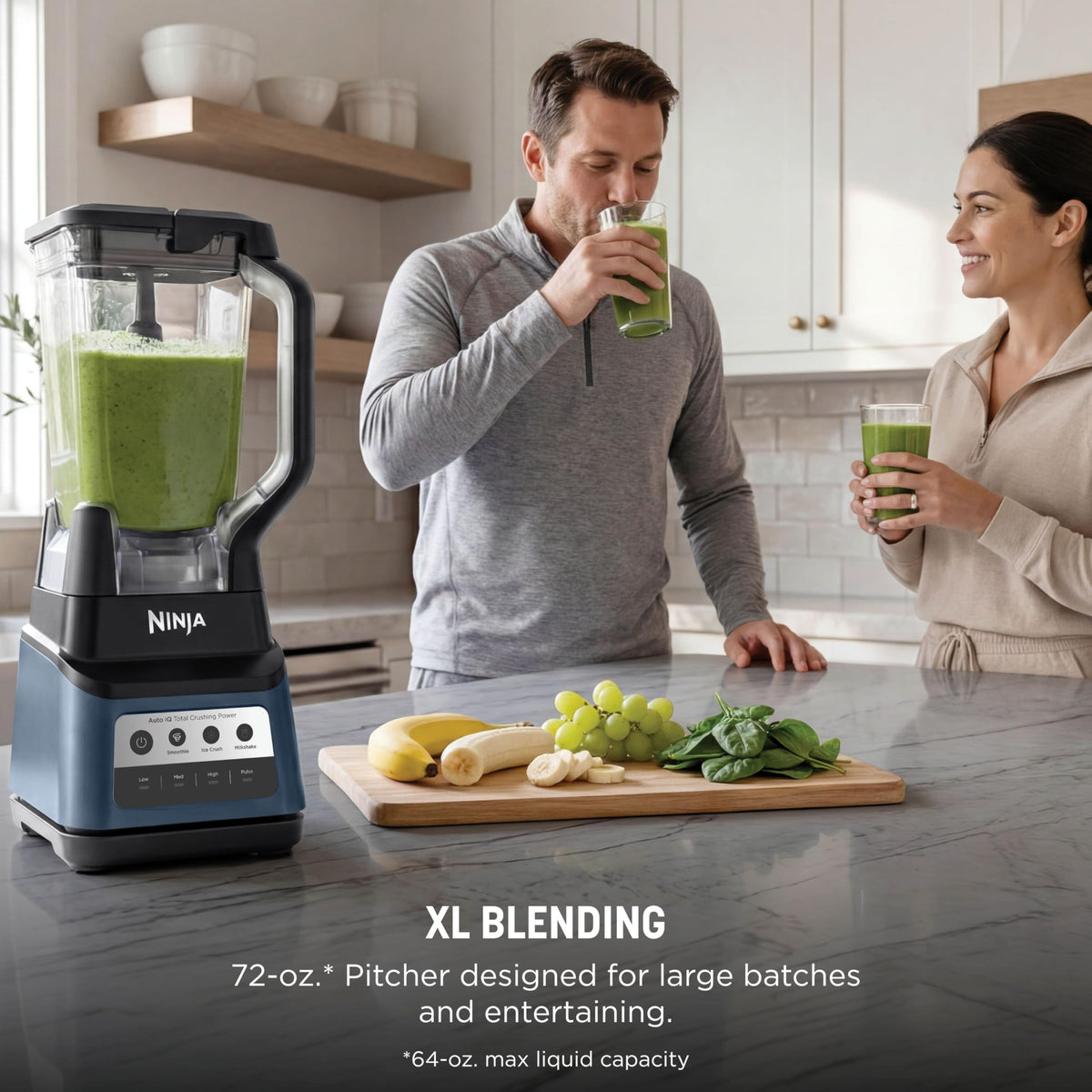 Professional Plus Blender Premier | Max Power Smoothie Blender, Ice Cream Maker, Frozen Drink & Margarita Machine | 3 Auto IQPresets, 1400 W, 72oz Total Crushing Pitcher | Blue | BN701BLBRN