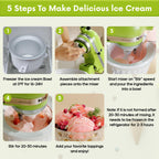 Ice Cream Maker Attachment for  Stand Mixer, Compatible with 4.5/5Qt & Larger  Stand Mixer, 2 Quart Frozen Ice Cream Bowl, Yogurt & Sorbet Gelato, White