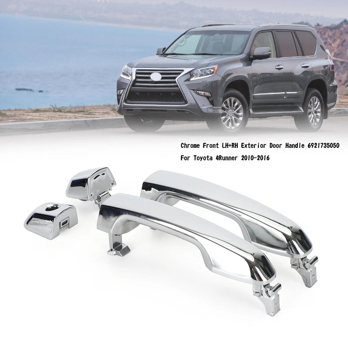 2010-2016 Toyota 4Runner Chrome Front LH+RH Exterior Door Handle 6921735050 Generic