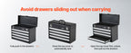 Metal Tool Box, 20.5-inch, Portable Metal Tool Box with 4 Drawers, Small Tool Chest with EVA Liners, Ball Bearing Slide Drawers Loc& Powder Coated Finish, Multi-Function Tool Organizer