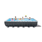26363EH 24ft x 12ft x 52in Ultra XTR Frame Outdoor Above Ground Rectangular Swimming Pool Set w/ Sand Filter Pump, Ladder,