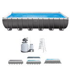 26363EH 24ft x 12ft x 52in Ultra XTR Frame Outdoor Above Ground Rectangular Swimming Pool Set w/ Sand Filter Pump, Ladder,
