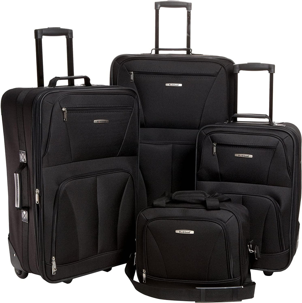 Journey Softside Upright Luggage Set, Black, 4-Piece (14/19/24/28)