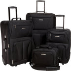 Journey Softside Upright Luggage Set, Black, 4-Piece (14/19/24/28)