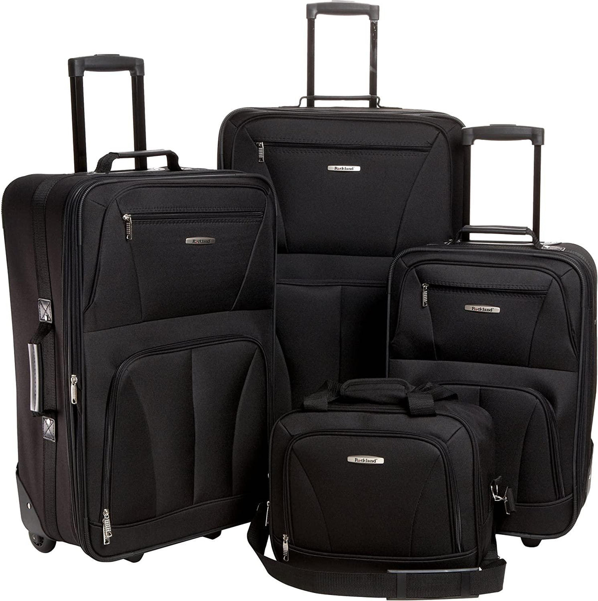 Journey Softside Upright Luggage Set, Black, 4-Piece (14/19/24/28)