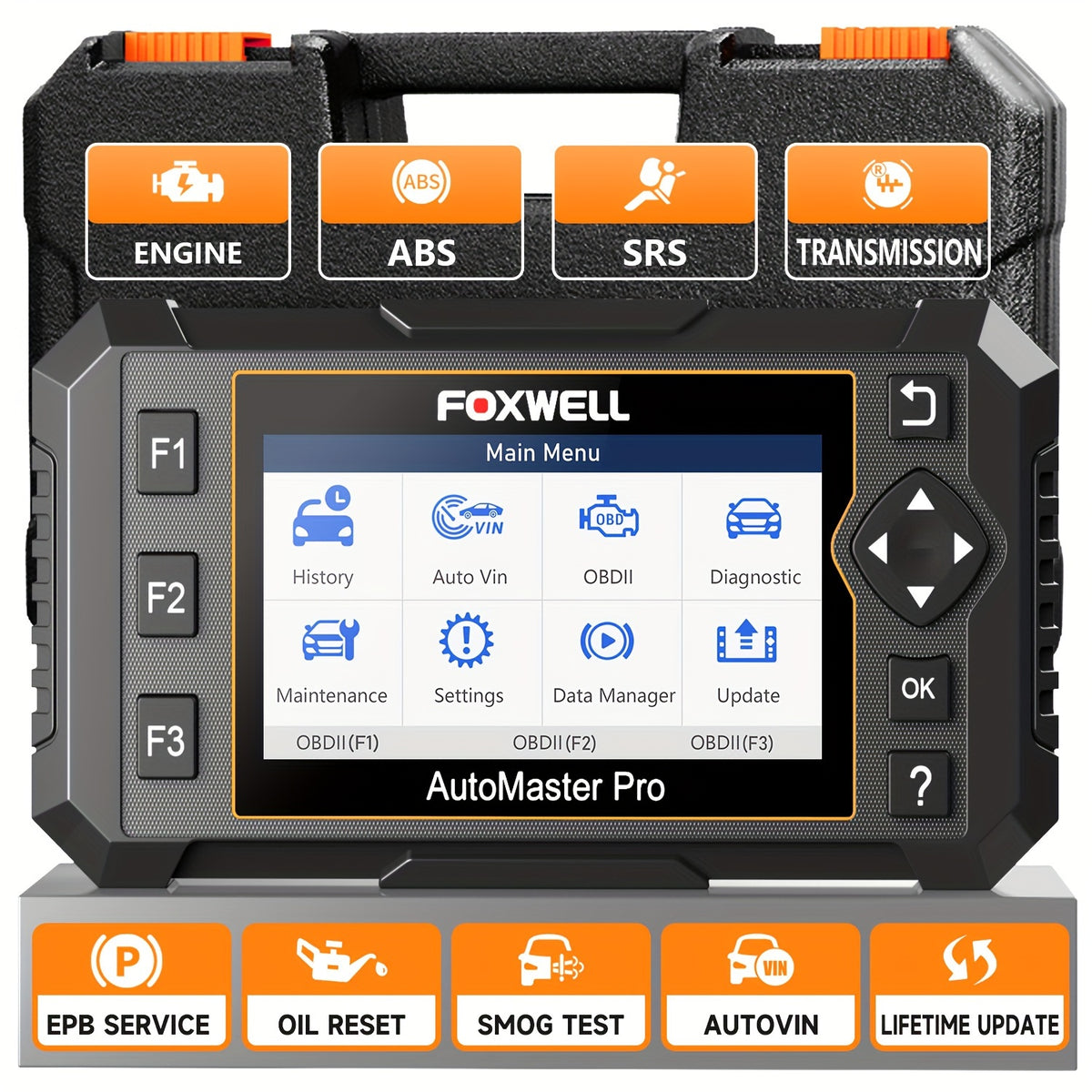 FOXWELL NT614 Elite OBD2 Scanner Diagnostic Tool, ABS SRS Airbag Engine Transmission Automotive Scan Tool Code Reader