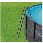 Summer Waves Elite P4A02048B 20ft x 48in Above Ground Frame Swimming Pool Set w/ Filter Pump, Pool Cover, Ladder, Ground Cloth,