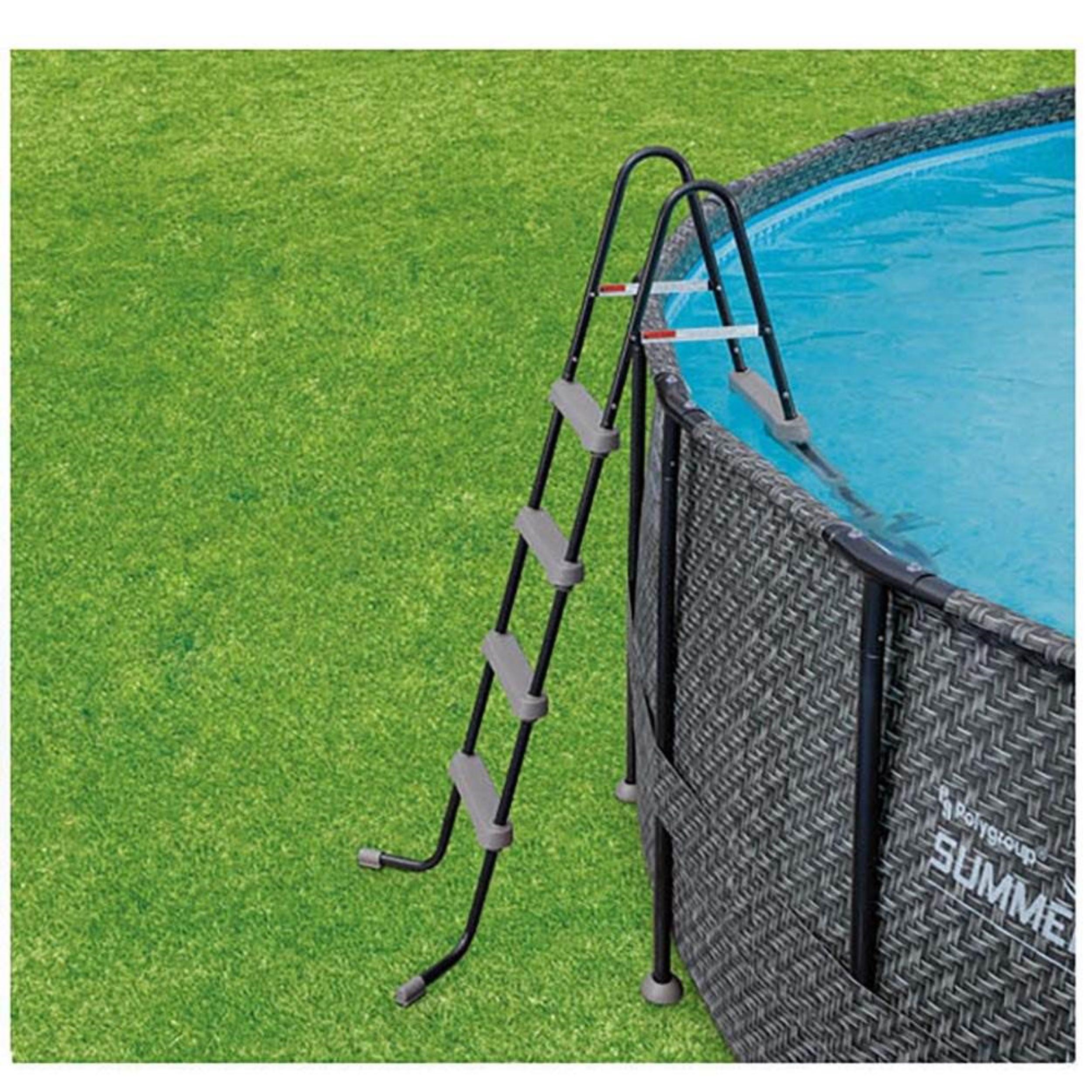 Summer Waves Elite P4A02048B 20ft x 48in Above Ground Frame Swimming Pool Set w/ Filter Pump, Pool Cover, Ladder, Ground Cloth,