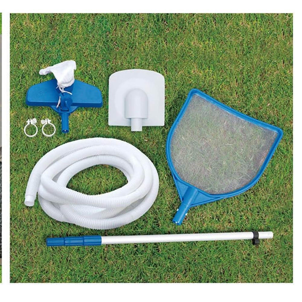 Summer Waves Elite P4A02048B 20ft x 48in Above Ground Frame Swimming Pool Set w/ Filter Pump, Pool Cover, Ladder, Ground Cloth,