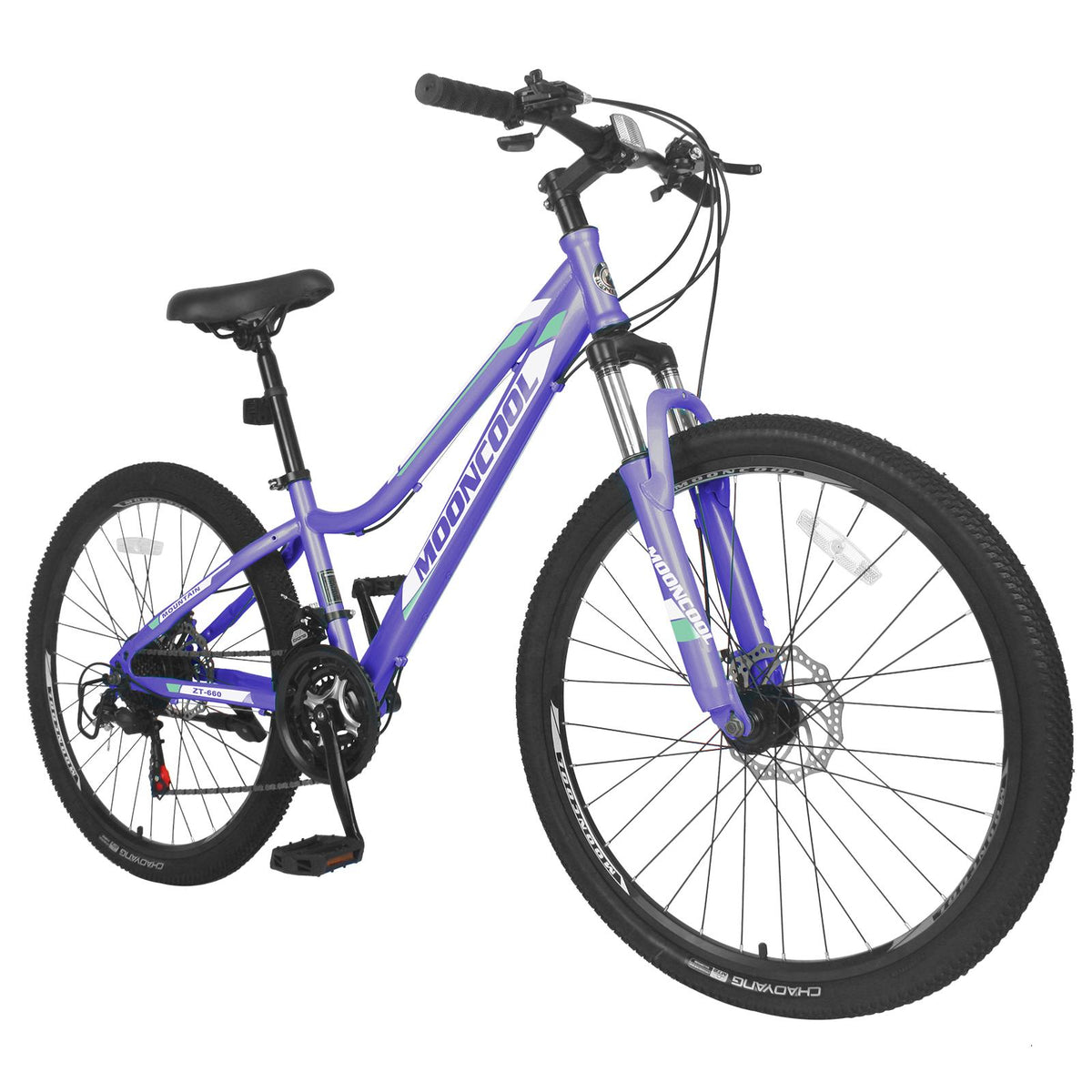 Lilypelle 26 inch 21 Speed Mountain Bike Aluminum Frame Double Disc Brake Suspension Fork MTB,Purple