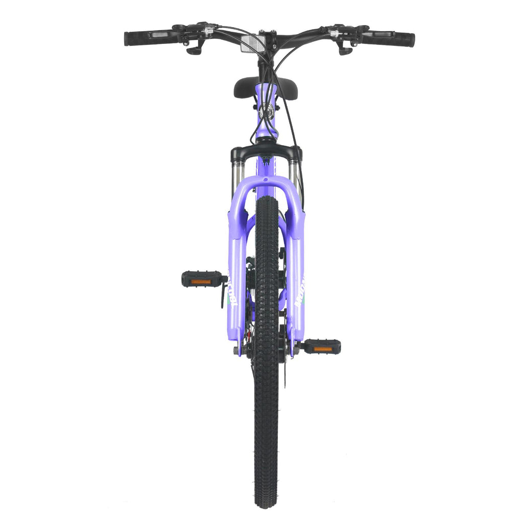 Lilypelle 26 inch 21 Speed Mountain Bike Aluminum Frame Double Disc Brake Suspension Fork MTB,Purple