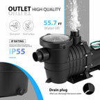 2.0 hp 6800 gph in/above ground swimming pool pump dual voltage ul cet certified