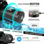 2.0 hp 6800 gph in/above ground swimming pool pump dual voltage ul cet certified