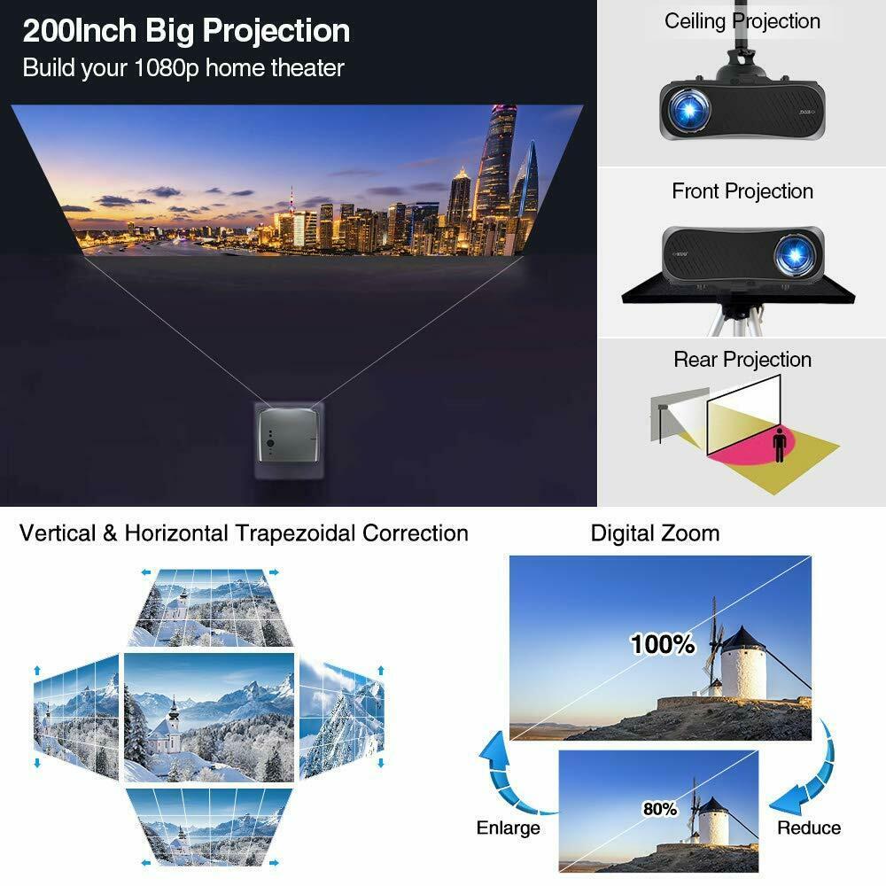 5g wifi projector 4k proyector native 1080p home theater blue tooth halloween tv