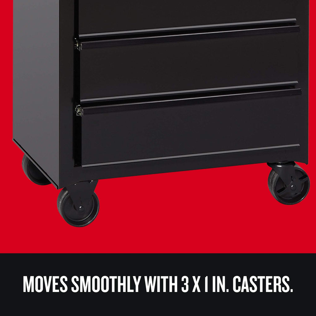Tool Chest Combo with Drawer Liner Roll, 26-Inch, Rolling, 5 Drawer, Black (CMST82763BK)