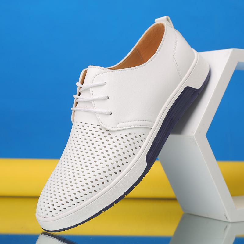ng Autumn Leather Casual Fashion Breathable Holes Leisure Shoes