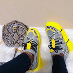 Mix Color Platform Snake Women Casual Outdoor Sport Sneakers