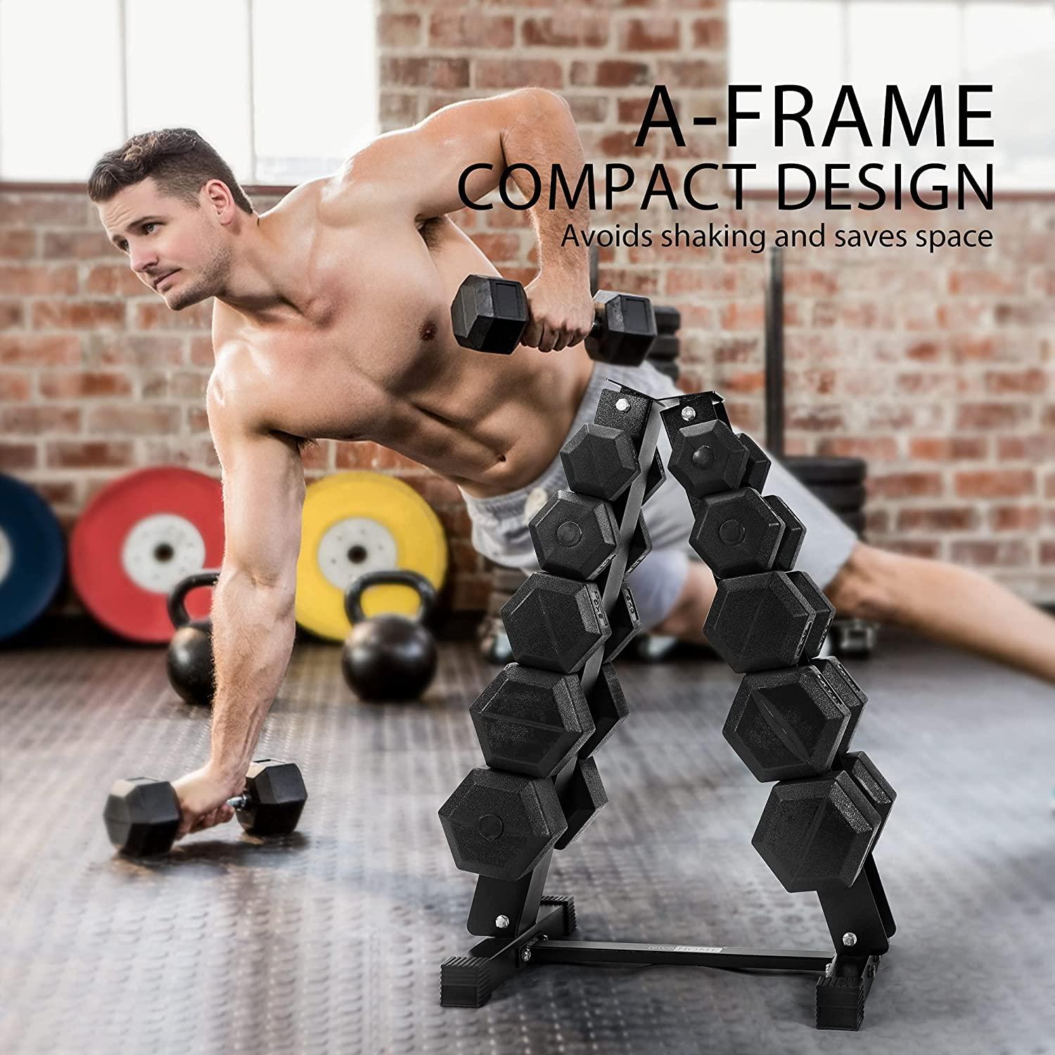 VIVOHOME 5 Tier Thickness Heavy Duty A Frame Dumbbell Rack Weight Stand Only for Home Gym Exercise Strength Training 570 Pounds Weight Capacity