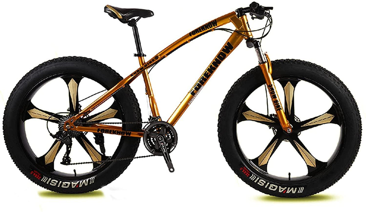 CHICAI Mountain Bike Beach Snow Fat Bike 26-inch Mountain Cross-Country Steel Ultra-Wide Tire Sports Bike Adult 21-30speed Low-Speed Racing Student Bike High-Carbon (Size : 24-Speed)