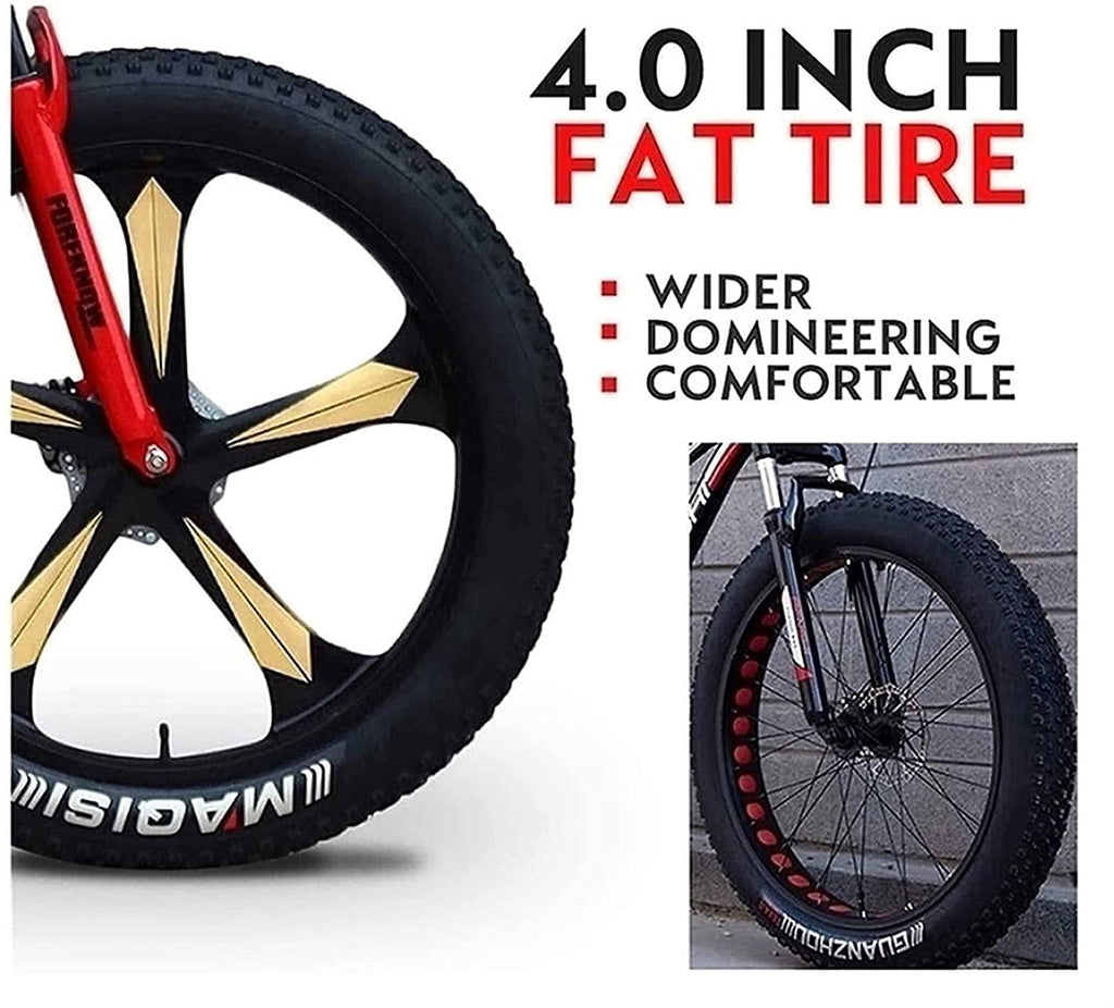 CHICAI Mountain Bike Beach Snow Fat Bike 26-inch Mountain Cross-Country Steel Ultra-Wide Tire Sports Bike Adult 21-30speed Low-Speed Racing Student Bike High-Carbon (Size : 24-Speed)