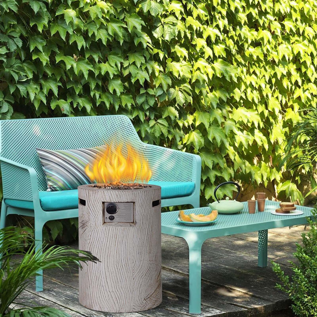 OVERDRIVE 25'' Ore Powder 30,000BTU Adjustable Flame Propane Gas Fire Table with Waterproof Cover, Beige
