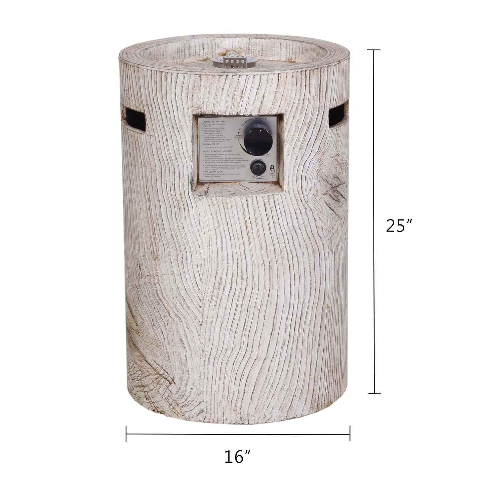 OVERDRIVE 25'' Ore Powder 30,000BTU Adjustable Flame Propane Gas Fire Table with Waterproof Cover, Beige