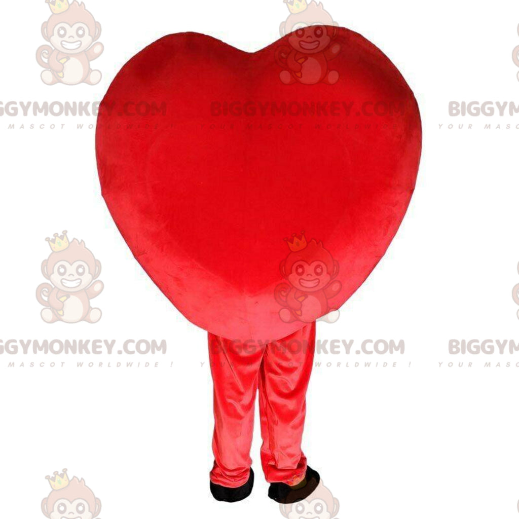 Giant red heart BIGGYMONKEYmascot costume, romantic costume