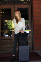 Meridian, 22 Inch Travel Hardside Luggage, Durable Hardshell Luggage, Expandable Suitcases with Wheels, Rolling Luggage Carry On, Lightweight Carry On Luggage with Spinner Wheels (Black)