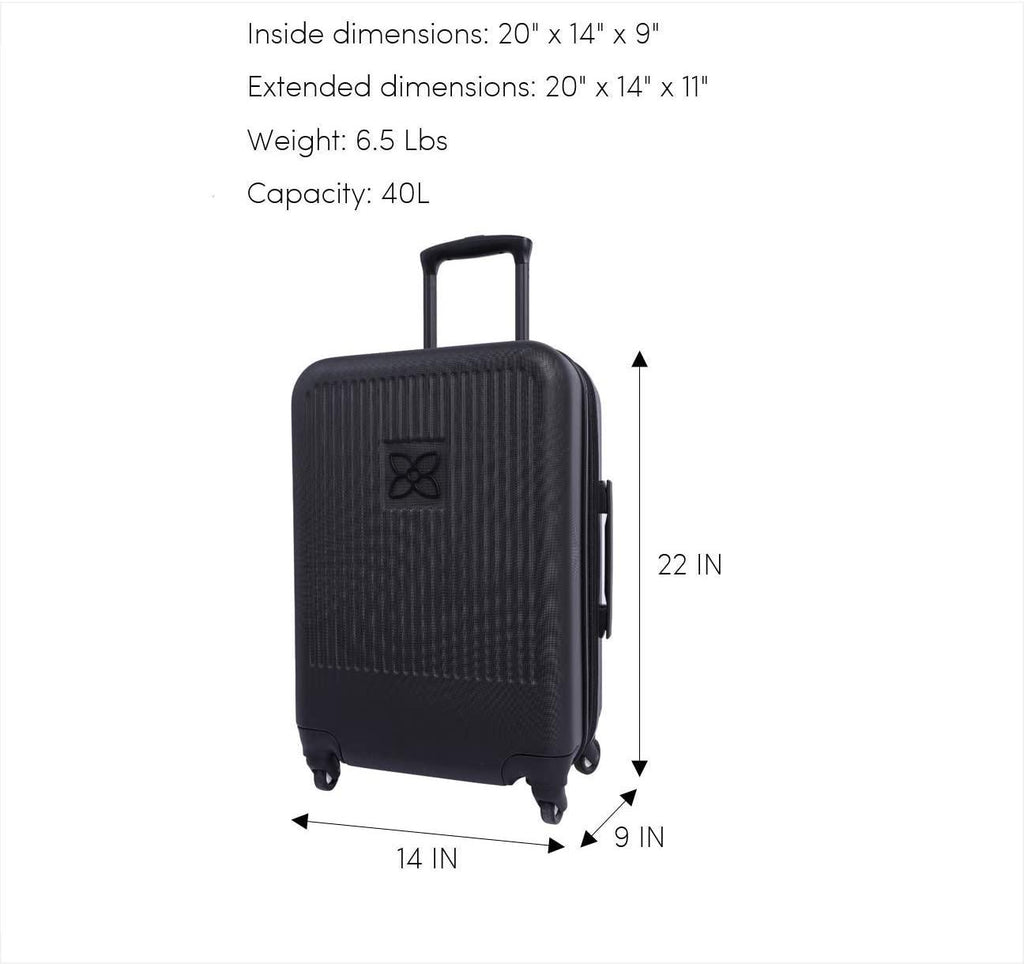 Meridian, 22 Inch Travel Hardside Luggage, Durable Hardshell Luggage, Expandable Suitcases with Wheels, Rolling Luggage Carry On, Lightweight Carry On Luggage with Spinner Wheels (Black)