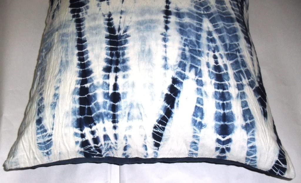 Indigo Colour Printing, Decorative Cotton Throw, Shibori Sofa Pillow Cases, Tie Dye Shibori Cushion Covers, Bohemian Pillow Shams Outdoor Cushion Cover 16x16 (50)