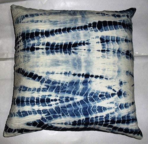 Indigo Colour Printing, Decorative Cotton Throw, Shibori Sofa Pillow Cases, Tie Dye Shibori Cushion Covers, Bohemian Pillow Shams Outdoor Cushion Cover 16x16 (50)