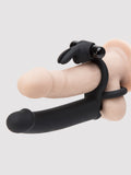 Lovehoney Double Fun Vibrating Rabbit Double Penetration Strap-On, Black