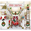 7 ft. x 8 ft. Santa's Reindeer Barn Holiday Garage Door Decor Mural for Single Car Garage