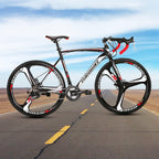 Eurobike Bikes XC550 54 cm Frame 21 Speed Road Bikes 700C K Wheels Road Bicycle Dual Disc Brake Bicycle Black White