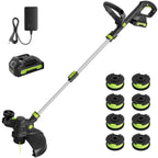 20V Cordless String Trimmer, 2.0Ah Battery Powered with Fast Charger, 12'' Grass Cutter with Auto Line Feed, 3-in-1 Electric Lawn Mower Grass Trimmer &amp; Edger Lawn Tool with 8 Lines for Yard, Garden