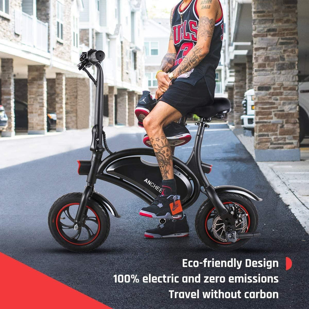 ANCHEER 500W Electric Bike Electric Commuter Bike, APP Control Folding Ebike 14'' Electric Bicycle, 20MPH Adults/Teens City Ebike and Removable 48V 7.5Ah Battery