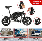 ANCHEER 500W Electric Bike Electric Commuter Bike, APP Control Folding Ebike 14'' Electric Bicycle, 20MPH Adults/Teens City Ebike and Removable 48V 7.5Ah Battery