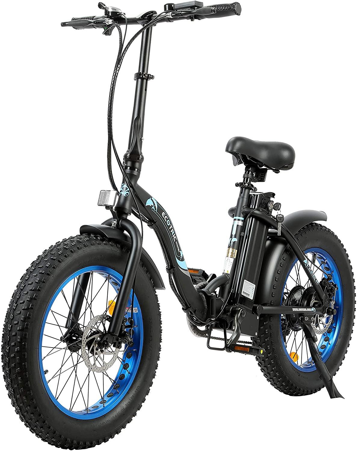20 In. Powerful 500 W Folding Electric Bicycle Fat Tire Alloy Frame 36 V/12.5 AH Lithium Battery with Rear Motor LED Display