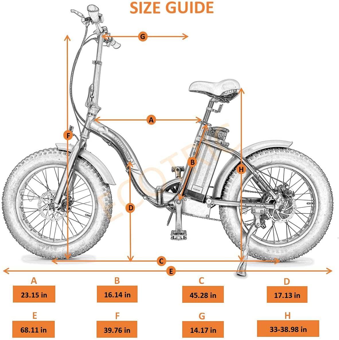 20 In. Powerful 500 W Folding Electric Bicycle Fat Tire Alloy Frame 36 V/12.5 AH Lithium Battery with Rear Motor LED Display