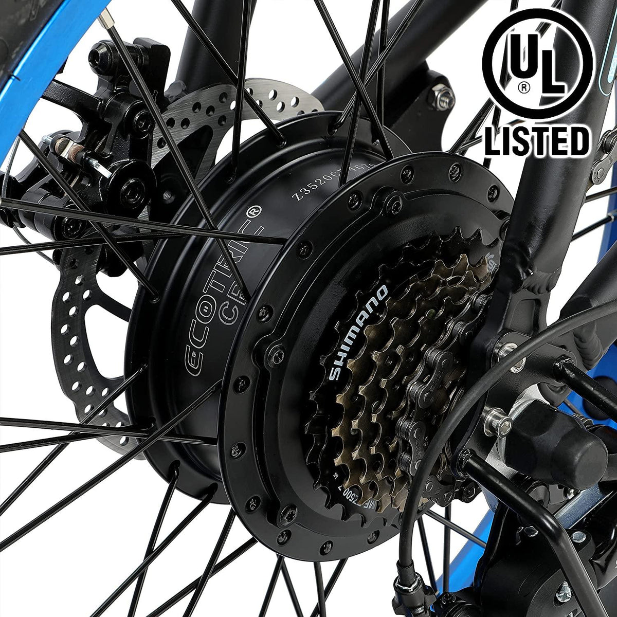 20 In. Powerful 500 W Folding Electric Bicycle Fat Tire Alloy Frame 36 V/12.5 AH Lithium Battery with Rear Motor LED Display