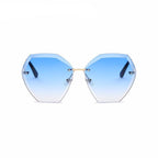 Sunglasses - Luxury Oversize Rimless Transparent Gradient Sunglasses
